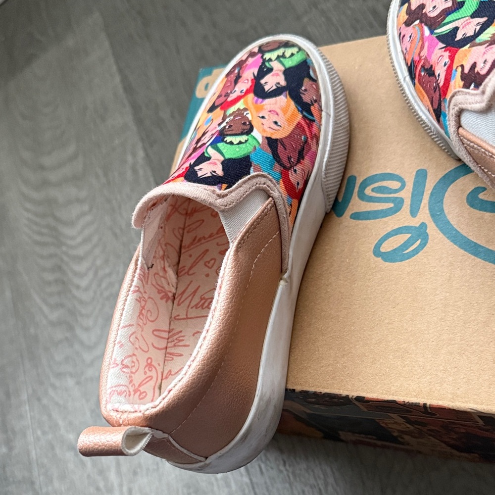 Kids' Multicolor princess Character Slip-On Sneakers - Picture 8 of 13